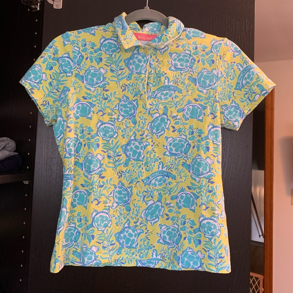 Lilly Pulitzer Women's Short Sleeve Top - Blue and Yellow